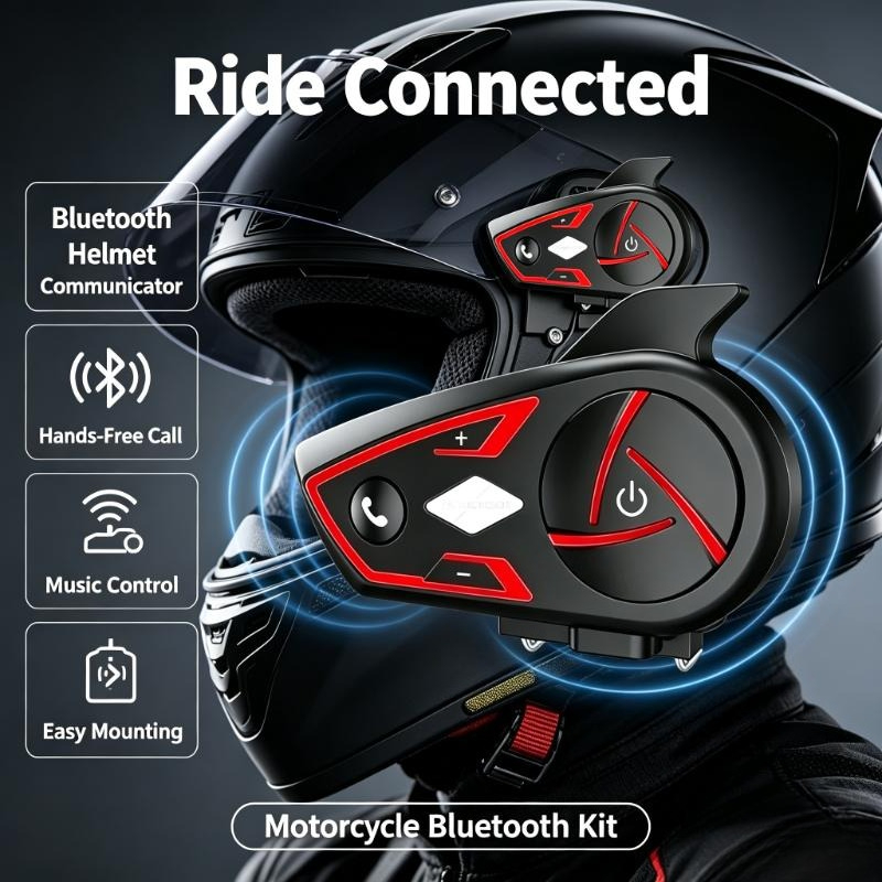 Intercom Headset Helmet - 1000M Menzilli Bt5.0 S3 Kask Kulaklığı,