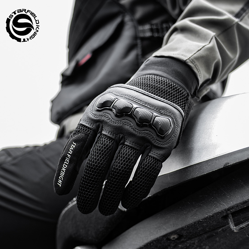 Motorcycle Wearing Gear - Star Field Knight Siyah Motosiklet Eldivenleri
