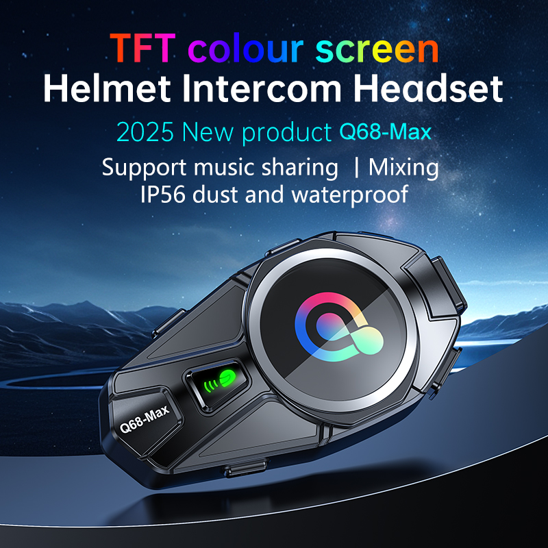 Intercom Headset Helmet - Q68 Max Motosiklet İnterkom Kask Kulaklığı