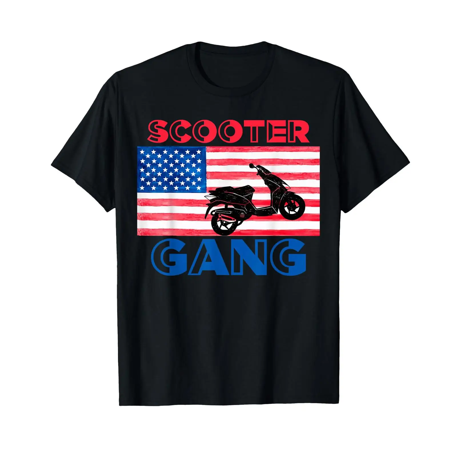 Motorcycle Gear Wash - Scooter Gang Moped tişörtü Amerikan Bayrağı
