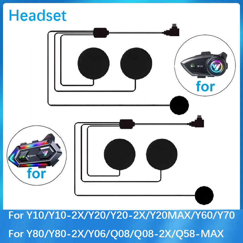 Intercom Headset Helmet - Kulaklık Y10/Y10-2x/Y20/Y20-2x/Y20max/Y60/Y70/Y80/Y80-2x/Y06/Q08/Q08-2x/Q58max Motosiklet Kask Bluetooth Interkom