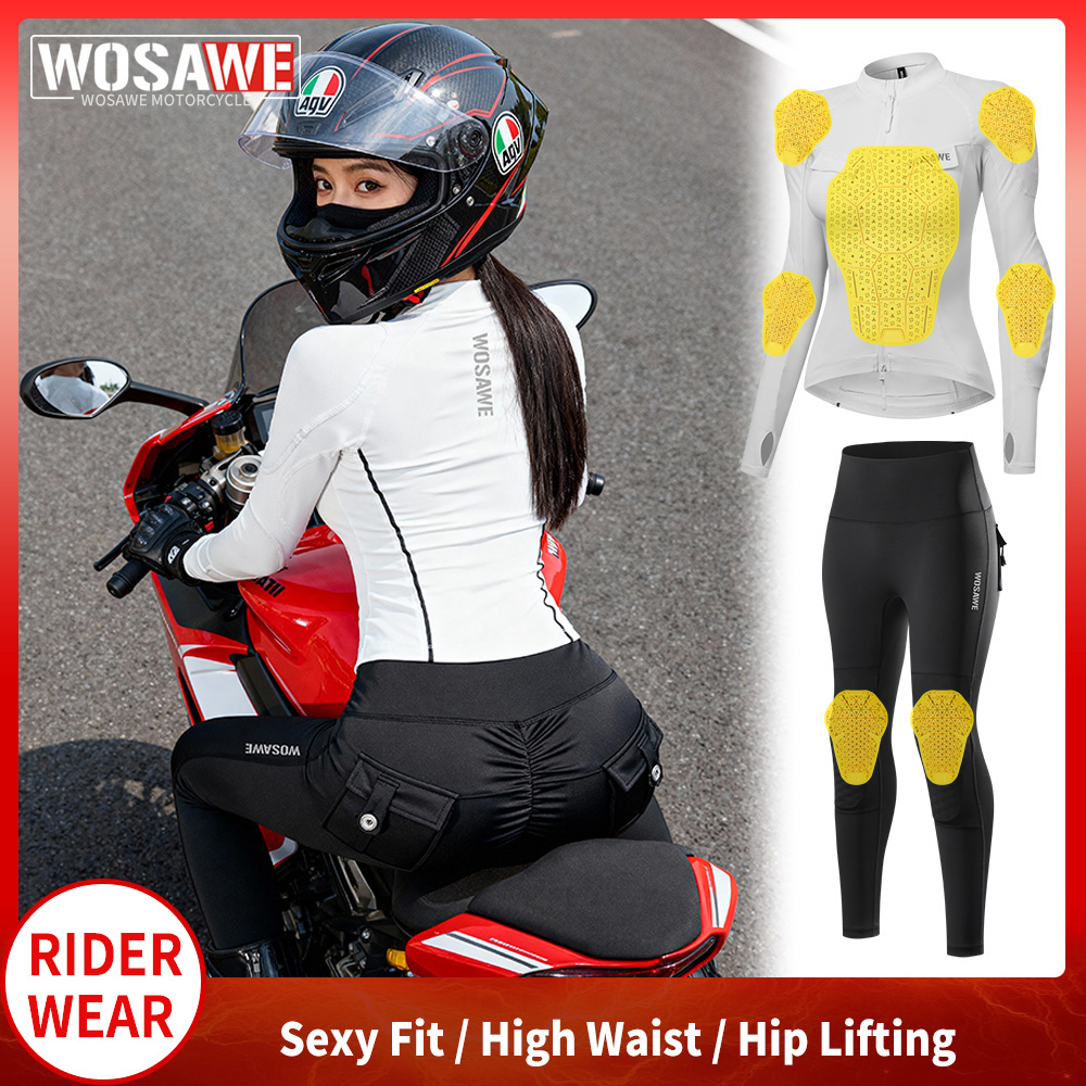 Motorcycle Gear Full Set - WOSAWE Kadın Motosiklet Ceket ve Pantolon