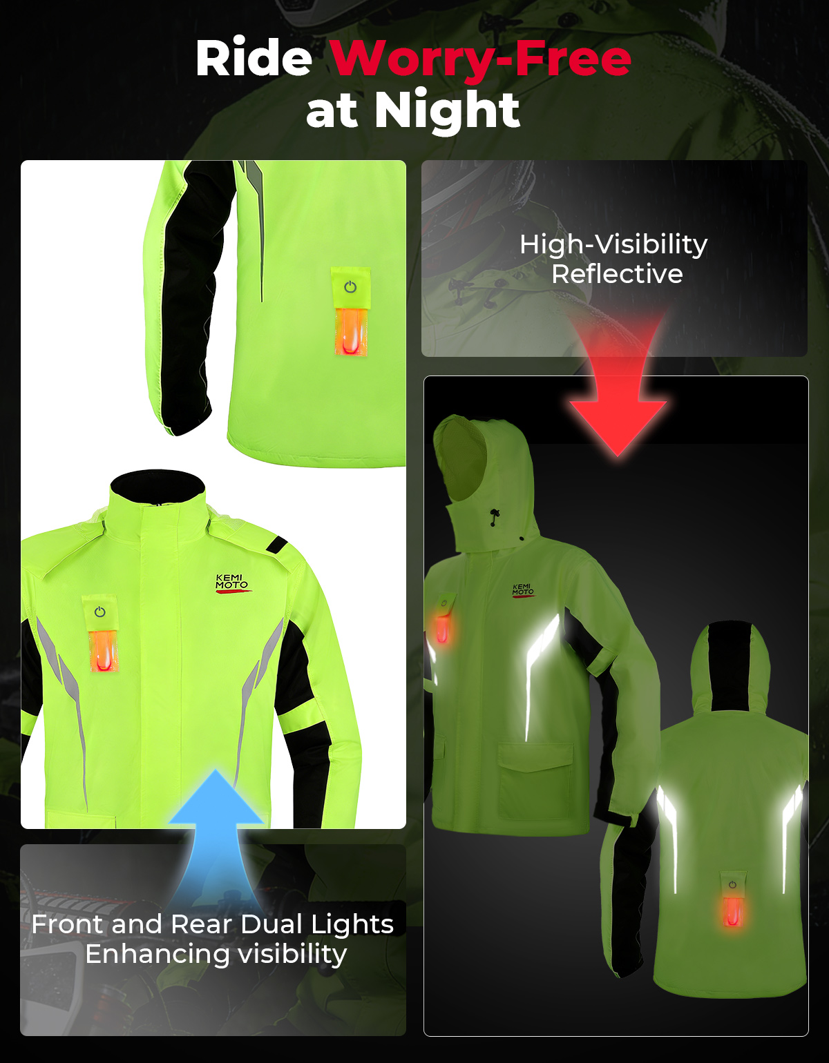KEMIMOTO Unisex Su Geçirmez Ya - Motorcycle Gear Jacket incelemesi ve fiyatı